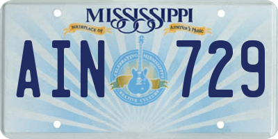 MS license plate AIN729