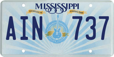 MS license plate AIN737
