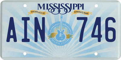 MS license plate AIN746