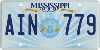 MS license plate AIN779