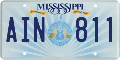 MS license plate AIN811