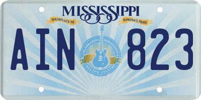 MS license plate AIN823