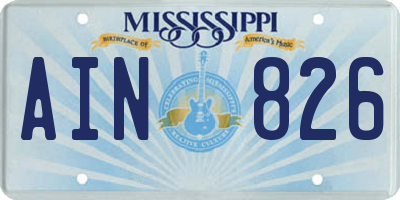 MS license plate AIN826