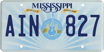 MS license plate AIN827