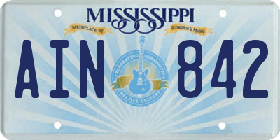 MS license plate AIN842