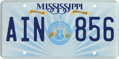 MS license plate AIN856