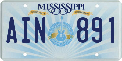 MS license plate AIN891