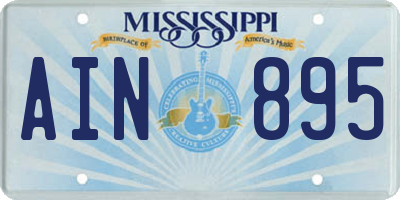 MS license plate AIN895