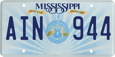 MS license plate AIN944