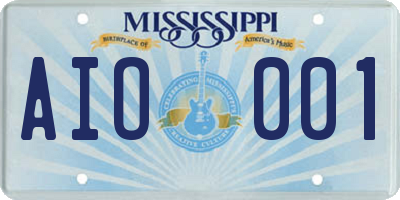 MS license plate AIO001