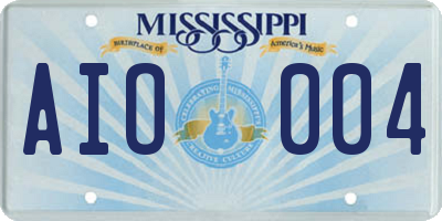 MS license plate AIO004