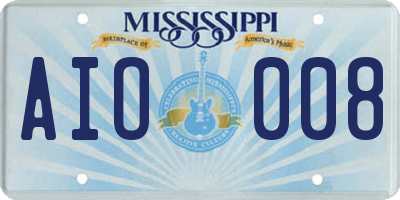MS license plate AIO008
