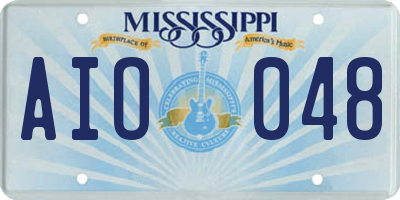 MS license plate AIO048