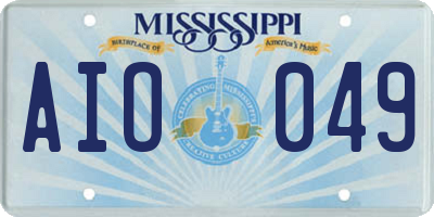 MS license plate AIO049