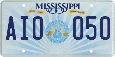 MS license plate AIO050
