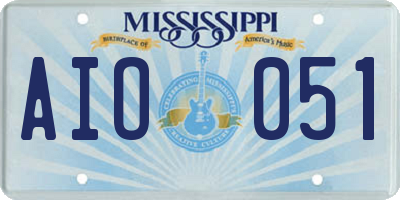 MS license plate AIO051