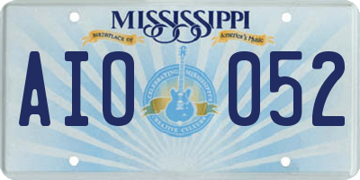MS license plate AIO052