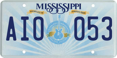 MS license plate AIO053