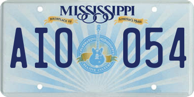 MS license plate AIO054