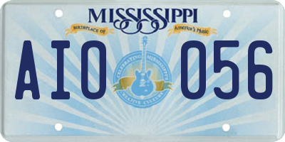 MS license plate AIO056