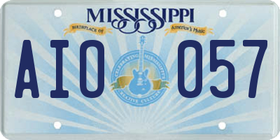 MS license plate AIO057