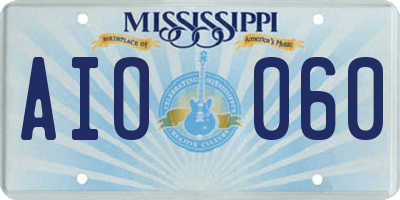 MS license plate AIO060