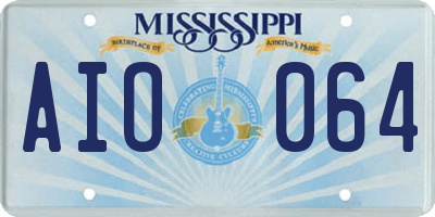 MS license plate AIO064