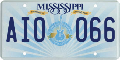 MS license plate AIO066
