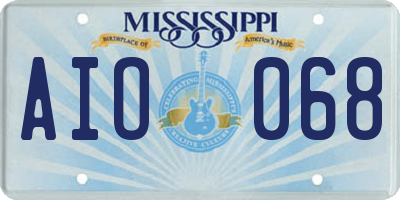 MS license plate AIO068