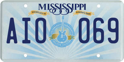 MS license plate AIO069