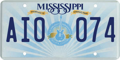 MS license plate AIO074
