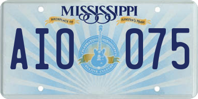 MS license plate AIO075