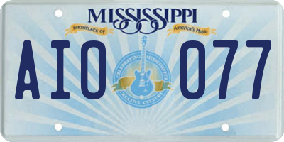 MS license plate AIO077