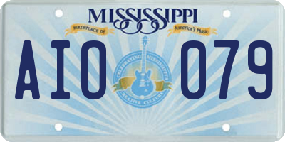 MS license plate AIO079