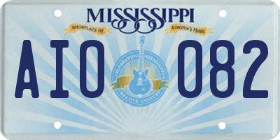 MS license plate AIO082