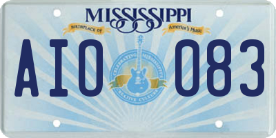 MS license plate AIO083