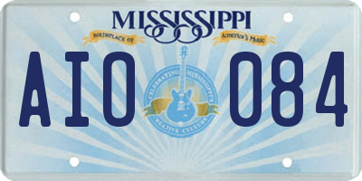 MS license plate AIO084