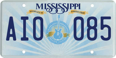 MS license plate AIO085