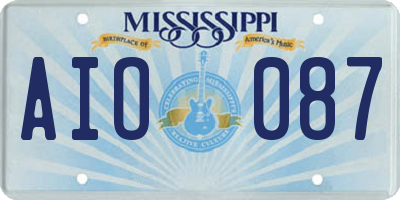 MS license plate AIO087