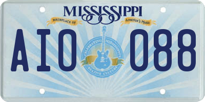 MS license plate AIO088