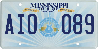 MS license plate AIO089
