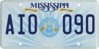 MS license plate AIO090