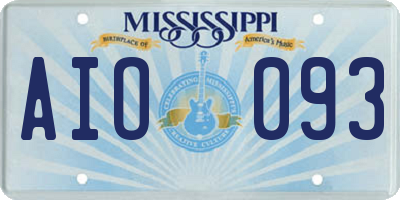 MS license plate AIO093