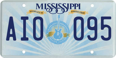 MS license plate AIO095