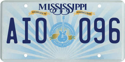 MS license plate AIO096