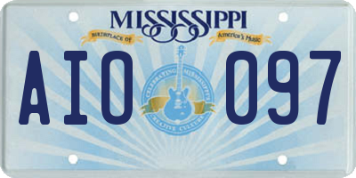 MS license plate AIO097