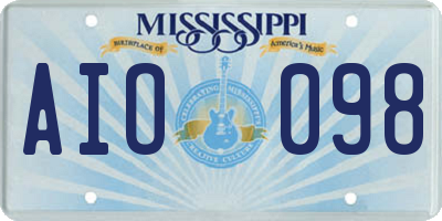 MS license plate AIO098