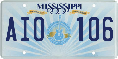 MS license plate AIO106