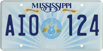 MS license plate AIO124