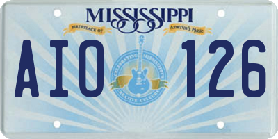 MS license plate AIO126